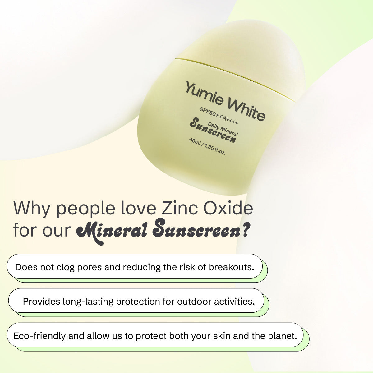 Daily Mineral Sunscreen SPF50+ PA++++ – Yumie White